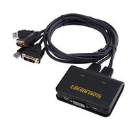 ZYElroy 2 ports USB 2.0 DVI KVM Switcher Switch Box 2 en 1 câble audio vidéo Clavier Souris Moniteur HD commutateur KVM