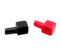 ZYElroy 2pcs place Bornes Batterie de moto Scooter caoutchouc Couvre-Rouge Noir Moto Accessoires