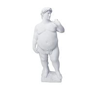 ZYFAB Creative Fat David Statue, résine Grec David Sculpture Ornement Naked David Body Desktop Crafts Living Bookshelf Decor de Bureau,Blanc,Small