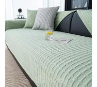 ZYFAB Haricots Couvertures de canapé Antidérapant Couverture de canapé Luxe Premium Soie de Glace Coussin de canapé Moderne 3D Grille Doux Protecteur de canapé Respirant,Vert,120 * 160cm