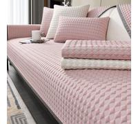 ZYFAB Refroidissement Couvertures de canapé Lavable Antidérapant Housse de Canapé Luxe Premium Soie de Glace Coussinet de canapé Moderne 3D Doux Protecteur de canapé,Rose,70 * 180cm