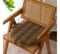 ZYFAB Super Doux Rond Coussin de siège Fausse Fourrure Peluche Housse de Chaise Coussin de Chaise Moelleux épaissir Coussin de siège pour décoration intérieure canapé,Laiton,Diameter:40cm
