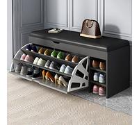 ZYFBD Banc de rangement à chaussures avec tiroir pour entrée et couloir, tiroir rabattable, bois avec rembourrage en polyuréthane