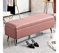ZYFBD Banc de rangement luxueux, boîte de rangement rectangulaire en simili cuir, banc à chaussures multifonctionnel pour salon et entrée, vert clair