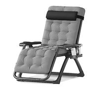 ZYFBD Chaise extra large Zero Gravity avec coussin amovible et plateau - Fauteuil inclinable pliable pour extérieur et intérieur