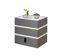 ZYFBD Table de chevet intelligente moderne de luxe avec 3 tiroirs, port de charge sans fil et verrouillage d'empreintes digitales, armoire de rangement, haut-parleur Bluetooth, table de chevet