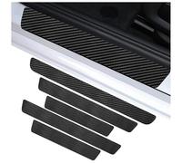 ZYFGYN 5 Pièces Fibre Carbone Seuil Porte Voiture Autocollant pour Audi 4-Door A5 Base/Line S5 2017-2022, Protection Seuil de Porte de Voiture Fibre Carbone Protecteur