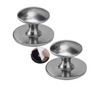 ZYFH8992 2 Pièces Poignée Autocollant en Acier inoxydable Tirer Tirage pour Chambre à Coucher sans trou Poignées pour placards Porte coulissante en verre Boutons d'Armoire Tiroir (Argent brossé)
