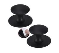 ZYFH8992 2 Pièces Poignée Autocollant en Acier inoxydable Tirer Tirage pour Chambre à Coucher sans trou Poignées pour placards Porte coulissante en verre Boutons d'Armoire Tiroir (noir)