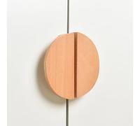 ZYFH8992 2 Pièces Poignée chambre d'enfant en Bois massif Tirer Tirage pour Chambre à Coucher Poignées pour placards demi-lune Boutons d'Armoire demi-ronde Tiroir (Hêtre)