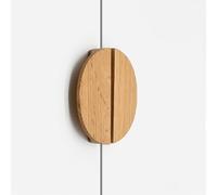 ZYFH8992 2 Pièces Poignée chambre d'enfant en Bois massif Tirer Tirage pour Chambre à Coucher Poignées pour placards demi-lune Boutons d'Armoire demi-ronde Tiroir (Chêne)