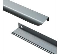 ZYFH8992 2 pièces Poignées placards cachée Boutons de tiroir arc de cercle tirette Tirage armoire invisible Coloré meuble alliage d'aluminium Poignet de Porte pour chambre (200mm,Gris brossé)