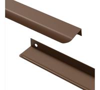 ZYFH8992 2 pièces Poignées placards cachée Boutons de tiroir arc de cercle tirette Tirage armoire invisible Coloré meuble alliage d'aluminium Poignet de Porte pour chambre (300mm,Café)