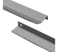 ZYFH8992 2 pièces Poignées placards cachée Boutons de tiroir arc de cercle tirette Tirage armoire invisible Coloré meuble alliage d'aluminium Poignet de Porte pour chambre (400mm,Gris foncé)