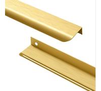 ZYFH8992 2 pièces Poignées placards cachée Boutons de tiroir arc de cercle tirette Tirage armoire invisible Coloré meuble alliage d'aluminium Poignet de Porte pour chambre (150mm,Or brossé)