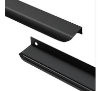 ZYFH8992 2 pièces Poignées placards cachée Boutons de tiroir arc de cercle tirette Tirage armoire invisible Coloré meuble alliage d'aluminium Poignet de Porte pour chambre (600mm,Noir)
