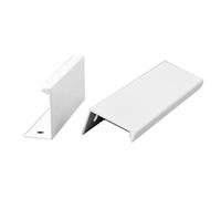 ZYFH8992 2 pièces Poignées pour placards cachée boutons de tiroir angle droit Poignées de Tirage armoire invisible tirette meuble alliage d'aluminium Poignet de Porte pour chambre (Blanc,800mm)