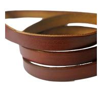 ZYFHYU Bande de Cuir Cordon Plat en Cuir véritable Enduit Marron, Bande Plate 10mm x 2mm pour étagères, Ceintures et laisses(1 Yard)