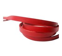 ZYFHYU Bande Plate en Cuir de Vache, Cordon véritable Enduit de Couleur for Bracelet et Collier, 8mm de Largeur, 2mm d'épaisseur, 1 mètre pour étagères, Ceintures et laisses(Red)