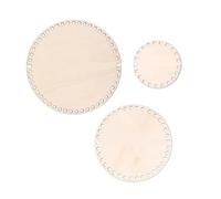 ZYFHYU Base de Panier en Bois Lot de 3 paniers en Bois au Crochet, Base Non finie, Point Croix, sculptée à la Main, tissée, Fournitures Bricolage, Panier(Wood Rotundity-3pcs)