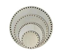 ZYFHYU Base de Panier en Bois Lot de 4 paniers Ronds en Bois au Crochet, 10/15/20/25 cm, Non Finis, sculptés Point Croix, tissés à la Main, Faire soi-même