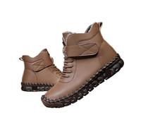 ZYFHYU Bottes d'hiver modernes for femmes, semelles souples, confortables, antidérapantes, en velours, chaudes, en peluche, en coton, bottes plates, grande taille pour femmes(Brown,42)