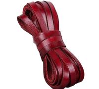 ZYFHYU Bracelet en Cuir rétro Rouge de 2 mètres, Cordon Plat/Rond en Cuir, Corde à bricoler soi-même, Fabrication de Bracelets pour étagères, Ceintures et laisses(Flat 8x2mm)