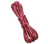 ZYFHYU Bracelet en Cuir rétro Rouge de 2 mètres, Cordon Plat/Rond en Cuir, Corde à bricoler soi-même, Fabrication de Bracelets pour étagères, Ceintures et laisses(Flat 2x2mm)