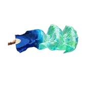 ZYFHYU Éventail de Danse du Ventre, Une Paire d'éventails allongés, éventail en Soie tie-Dye Fait à la Main pour La Danse du Ventre(1PC Type 3,Real Silk 180cm)