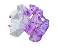 ZYFHYU Éventail de Danse du Ventre, Une Paire d'éventails allongés, éventail en Soie tie-Dye Fait à la Main pour La Danse du Ventre(1Pair Type 1,Real Silk 120cm)