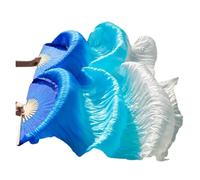 ZYFHYU Éventail de Danse du Ventre Voiles de Soie Éventails de Danse Paire d'éventails de Danse du Ventre pour La Danse du Ventre(Color 2,1pc Right hand-150cm)