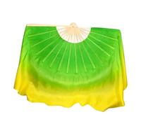 ZYFHYU Grand éventail de Danse 86 cm, Voile Pliable en Bambou dégradé, Peint à la Main, Accessoires de Spectacle for Danseuse de Danse Orientale pour La Danse du Ventre(Color 7,1pcs Right 1pcs Left)