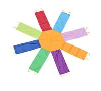 ZYFHYU Jeu de Plein air, Parachute, Parapluie octogonal Arc-en-Ciel, Sports sensoriels, coopération, Team Building pour Jeux Extérieur Activité(Size 2.4M)