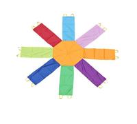 ZYFHYU Jeux coopératifs et activités de Plein air avec Parachute Arc-en-Ciel, Jeux de Team Building for Adultes et Adolescents pour Jeux Extérieur Activité(Size 2.4M)
