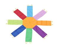 ZYFHYU Jeux coopératifs et activités de Plein air avec Parachute Arc-en-Ciel, Jeux de Team Building for Adultes et Adolescents pour Jeux Extérieur Activité(Size 3.6M)