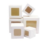ZYFHYU Lot de 10 boîtes à grains de 5/6/7/8/9 cm, noir/blanc/papier kraft/marbre, bonbons de mariage pour vacances de mariage (blanc, 10 x 10 x 10 m)