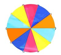 ZYFHYU Parachute de Jeu 8 Bracelets Dia Parachute avec poignées Multicolores for Jeux de Plein air Arc-en-Ciel Parapluie Exercice Jouet pour Jeux Extérieur Activité(3.0M)
