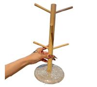 ZYFHYU Présentoir à tasses en bois diamanté, étagère boissons, 6 crochets, support de rangement for café et thé forme d'arbre pour Comptoir de Cuisine