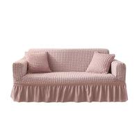 ZYFHYU Skirt 1/2/3/4 Seater Sofa Cover 90-300cm Full Package Single Universal Elastic Slipcovers for Four Seasons pour Protection Canapé(Pink,1 Seat (90-140cm))