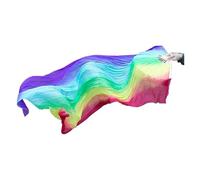 ZYFHYU Spectacle de Danse du Ventre, éventail en Soie Longue, Accessoires de Danse en Soie Double Face pour La Danse du Ventre(Color 4,Left hannd)