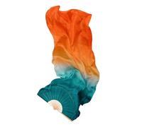 ZYFHYU Voile éventail for Danse du Ventre, éventail en Soie de 180 cm de Long, for Spectacle sur scène, 1 pièce pour La Danse du Ventre(Color 6,1PC 180x90cm Right)