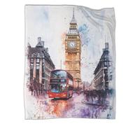 ZYGAOKDD Jetés en Polaire, Chaud Et Doux.London Bus Couverture, Literie en Microfibre 3D pour Canapé-lit 80x90inch(200x230cm)