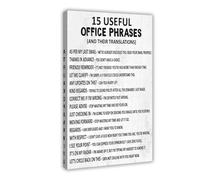 ZYGNBHL 15 phrases utiles pour bureau, affirmations, art mural, toile, décoration de chambre, bureau, cuisine, cadre cadeau, 30,5 x 45,7 cm
