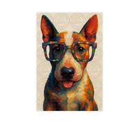 ZYGNBHL Bull Terrier avec yeux, art animal de compagnie, décoration pour les amoureux des animaux, poster esthétique sur toile et impression sans cadre, 40,6 x 61 cm