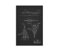 ZYGNBHL Grumman F-14 Tomcat Style de peinture à l'huile sur toile Décoration Poster 50x75 cm (20x30 pouces)