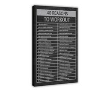 ZYGNBHL Impression sur toile 40 Reasons To Workout - Décoration murale pour la maison, l'école, le bureau - 30,5 x 45,7 cm