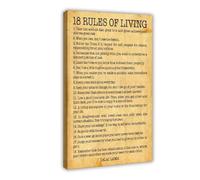 ZYGNBHL Impression sur toile avec citation 18 Rules Of Living Dalai Lama - Décoration murale moderne pour chambre à coucher - 30,5 x 45,7 cm