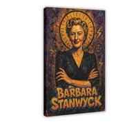 ZYGNBHL Impression sur toile « Heaven Needs Humo » - Affiche sur toile Barbara_Stanwyck - Décoration murale pour chambre à coucher, bureau, cadre cadeau, 50,8 x 76,2 cm