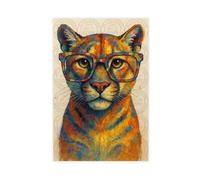 ZYGNBHL Little Mountain _ Lion aux yeux colorés, art amusant pour animaux de compagnie, décoration pour les amoureux des animaux, impression sur toile, poster pour la maison, l'école, le bureau, sans