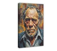 ZYGNBHL Poète américain Charles_Bukowski (3) Style peinture à l'huile Poster Décoration sur toile 30 x 45 cm